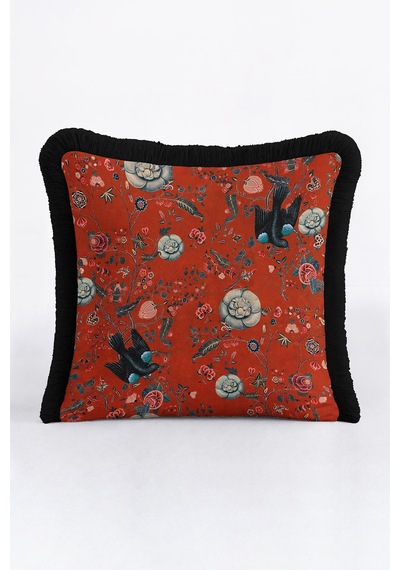 Vintage Çiçek Kuş Motifli Lüx Saçaklı Yastık Kılıfı-kırmızı Siyah İskandinav Püsküllü Kırlent Kılıfı Fırtına Çiçeği Vintage Çiçek Kuş Motifli Lüx Saçaklı Yastık Kılıfı-kırmızı Siyah İskandinav Püsküllü Kırlent Kılıfı Fırtına Çiçeği