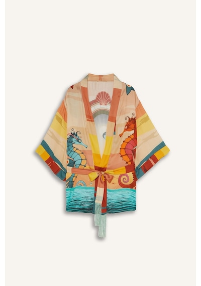 Defacto Jaquette X Defacto Desenli Kimono H1251ax26hsbg389 Bej-bg389