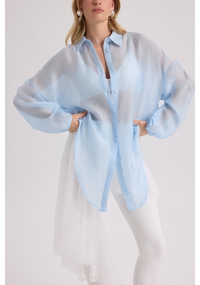 Mai Collection Mai Studios Co. Lyra Oversize Mavi Gömlek Mavı