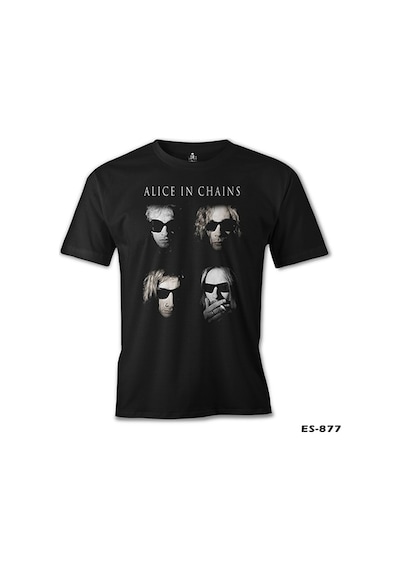 Alice İn Chains Group Baskılı Sİyah Erkek Tshirt 001