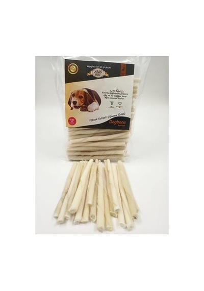 Ayrex Ans Sütlü Beyaz Burgu Çubuk Kemik Küçük Irklar İçin 100'lü 10 Cm Köpek Çiğneme Kemiği