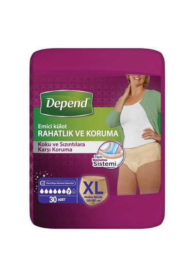 Depend Emici Külot Lohusa Pedi Kadın Xl Beden 3 Paket 30 Adet