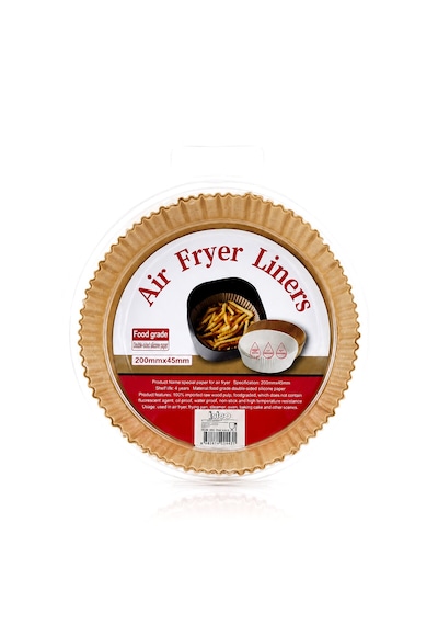 50pcs Yuvarlak Taban: 20cm - Kenar: 4.5cm Air Fryer Pişirme Kalıp Kağıt 5492 Çr