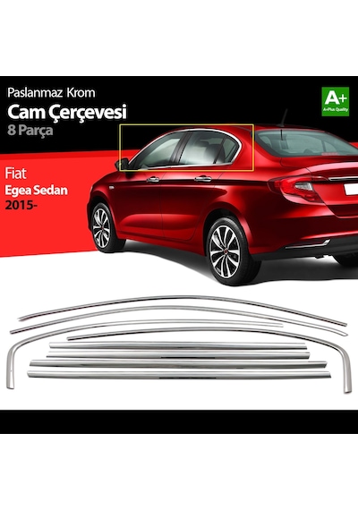 Fiat Egea Sd / Hb Krom Cam Çerçevesi 8 Prç. 2015 2016 2017 2018 2019