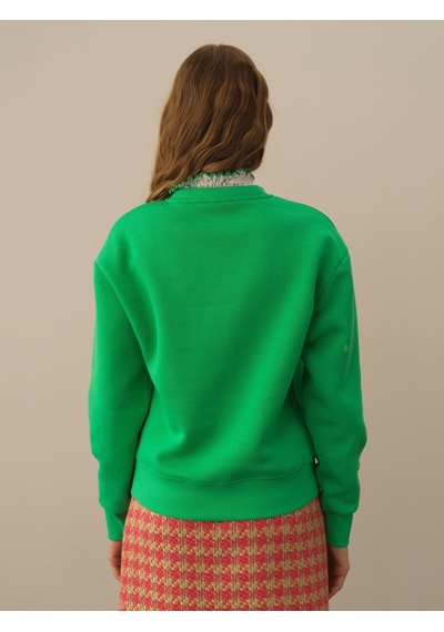 Xint Yeşil Oversize Dik Yaka Pamuklu Sweatshirt 400577