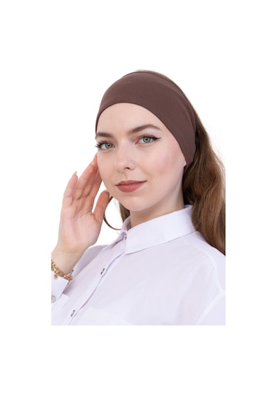 Modish Group Kadın Tesettür Bandana Penye Kaymaz Hazır Şal Eşarp Altı Bone Rahat Kullanım Kahverengi