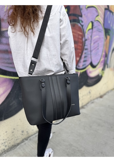 Just Polo Kadın Yeni Sezon Büyük Boy 3 Bölmeli Lüks El Ve Omuz Çantası Shoulder Bag Siyah 12031279