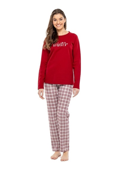Ciciten Mod Collection Sıfır Yaka Kareli Bayan Pijama Takım 001