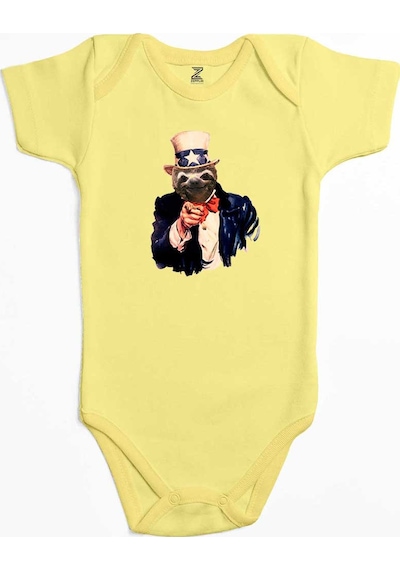 Zepplin Giyim Bear Sam Amca Sarı Bebek Body Zıbın