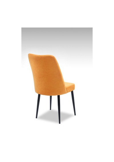 Vento Sandalye - Jerika Sarı - Metal Siyah Ayak 2 Adet - Salon Sandalyesi / Mutfak Sandalyesi Sarı