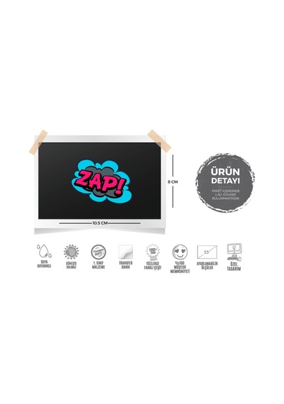 Bay Etiket Cex14 Zap Cizgi Roman Efekti Sticker