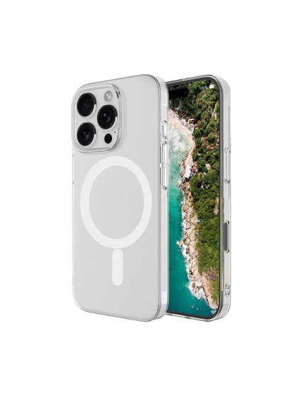Apple Uyumlu iPhone 16 Pro Max Kılıf Kablosuz Şarj Ve Magsafe Destekli Slimsafe Premium Sert Pc Silikon Kapak Şeffaf