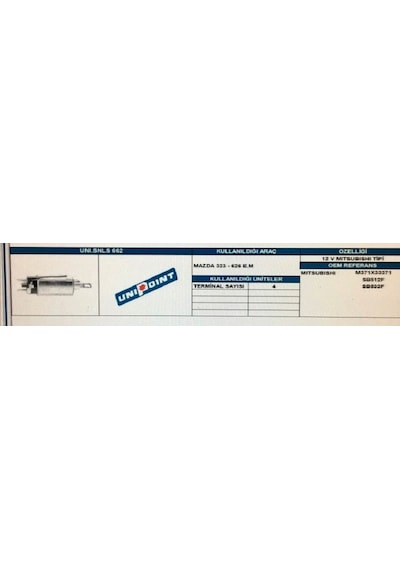Unıpoınt Snls-662 Marş Otomatiği 12V Mazda 323 - 626 Em 821824760