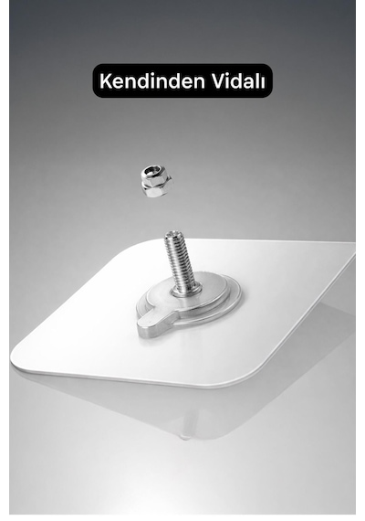 2'li Şeffaf Yapışkanlı Vidalı Çok Amaçlı Duvar Askısı Düzenleyici Askılık 6x6 cm