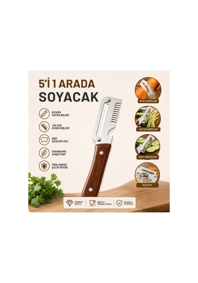 5& 39 İ 1 Arada Çok Fonksiyonlu Sebze Ve Patates Soyucu, Paslanmaz Çelik Bıçaklı, Ahşap Saplı Mu Çok Renkli Çok Renkli 5& 39 İ 1 Arada Çok Fonksiyonlu Sebze Ve Patates Soyucu, Paslanmaz Çelik Bıçaklı, Ahşap Saplı Mu Çok Renkli Çok Renkli