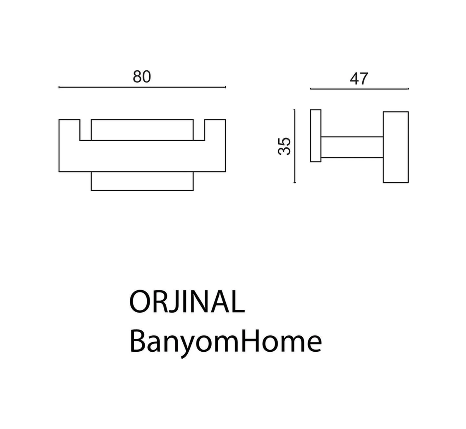 Çelik Banyo Paslanmaz Pirinç Mat Siyah Kenzo Çiftli Bornozluk Askılık Havlu Askısı Siyah