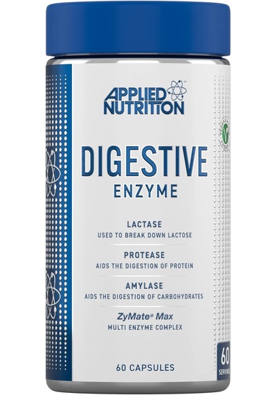 Applied Nutrition Digestive Enzyme Lactase Protease Amylase Digestion Flatulence Control 60 Aromasız