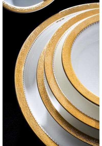 Acar Arcadia 58 Parça Yemek Takımı Beyaz/gold