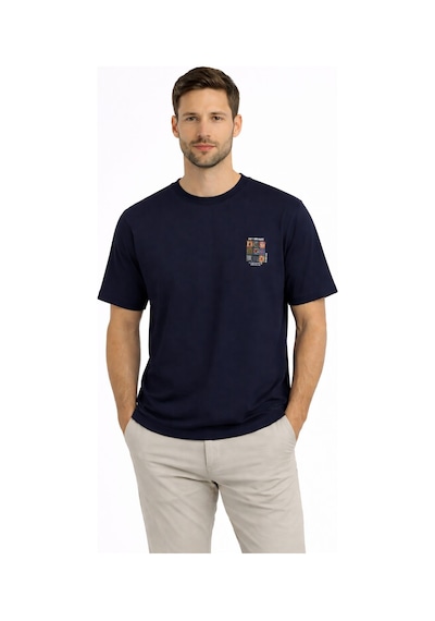 Cazador 44935 Lacivert Erkek Bisiklet Yaka Tshirt