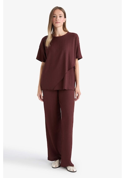 Defacto Straight Fit Düz Paça Bürümcük Pantolon C0200ax25aubn91 Kahve
