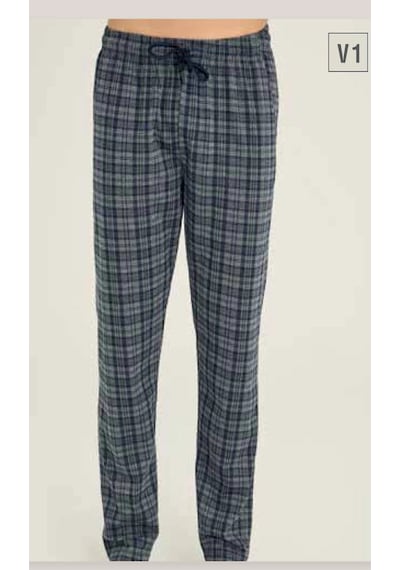 Tek Alt Kareli Desen Pantalon Kly 306 Acı Kahverengi