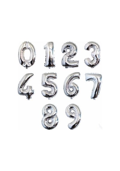 3 Yaş Rakam Folyo Balon Gümüş Silver 100 CM Doğum Günü. Yaşgünü.