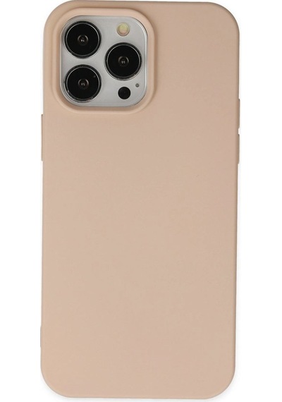Apple, Uyumlu iPhone 14 Pro Kılıf Nano İçi Kadife Silikon - Pudra