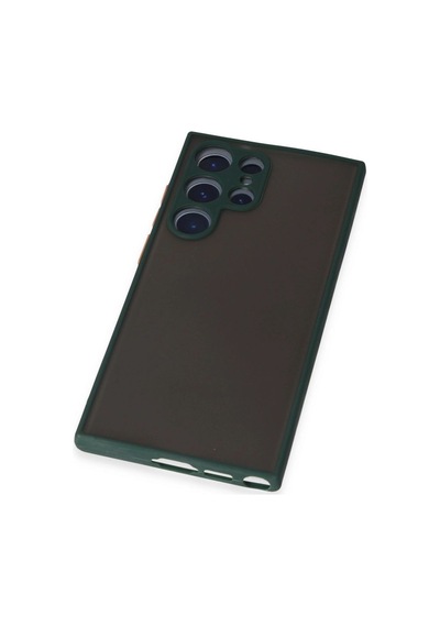 Samsung Uyumlu  Galaxy S22 Ultra Kılıf Montreal Silikon Kapak - Yeşil Çok Renkli