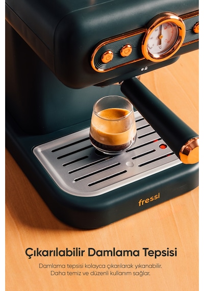 Fressi EM-01 Ristretto Süt Köpürtücülü 20 Bar Basınçlı Espresso Latte Cappuccino Americano Makinesi 1.2 L