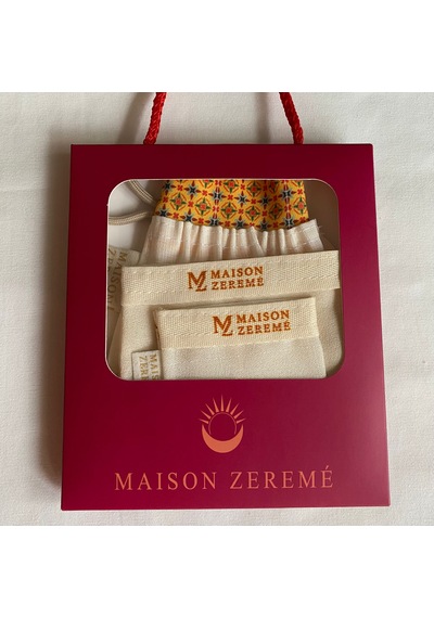 Maison Zereme 3 Lü Set %100 Filoş İpek Vücut Yüz Kesesi Açık Sarı