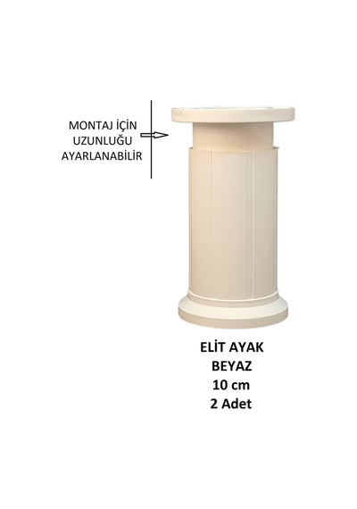 Elit Ayak, 10 Cm Beyaz Baza. Yatak. Koltuk. Kanepe Ayağı  (2 Adet)