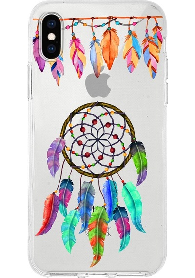 Apple Uyumlu iPhone Xs İle 1mm Slim Fit Nazar Boncuğu 6 Baskılı Şeffaf Kılıf