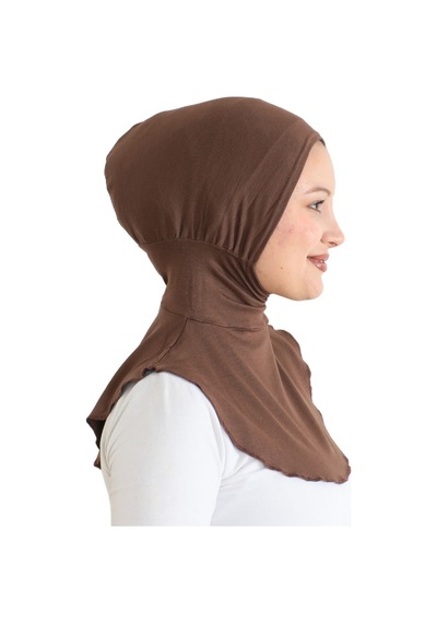 Modish Group Kadın Boyunluklu Hijab Tesettür Pratik Spor Bone - Sarı KAhverengi
