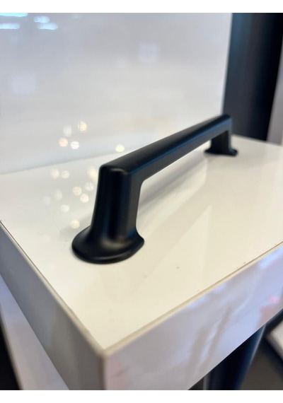 Lagos Metal Kulp 128mm Mat Siyah Dolap Kapak Modern Tv Ünite Çekmece Mobilya Komidin Vestiyer
