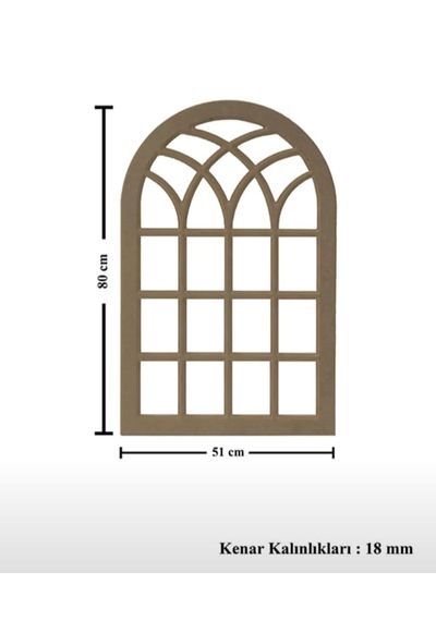 Ahşap Mdf Boyanabilir Dekoratif Duvar Aynası 3