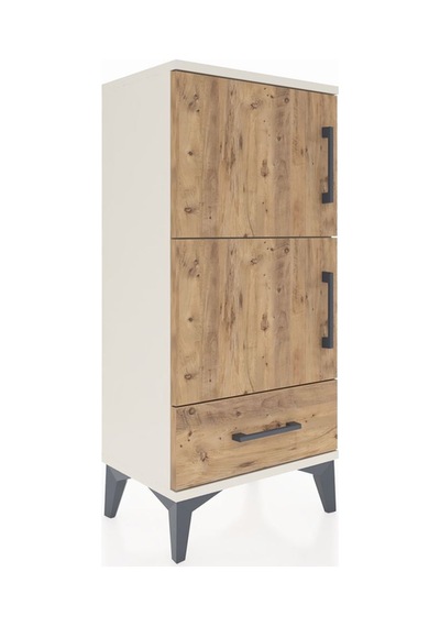 Arges Komodin 4 Raflı Tek Çekmeceli 2 Kapaklı 44x30x96 Aytaşı-çam Aytası