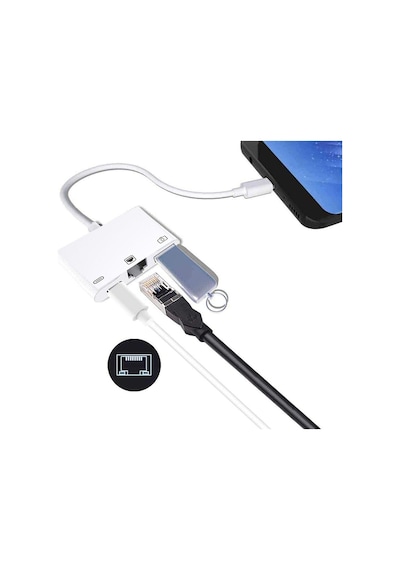 Microcase AL2474 Type-C to Ethernet USB Kamera Adaptörü Beyaz