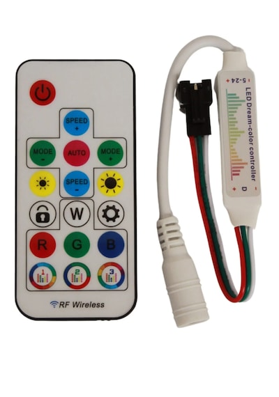 358 Modlu Pixel Led Kumandası 17 Tuşlu Uzaktan Algılamalı Pixel Led Kumanda Ve Modül 5-24v Arası