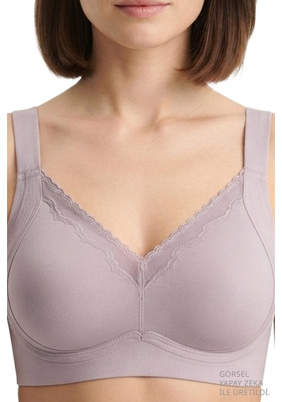 Cottonill Seamless Bra - Seravia Lila Lazer Kesim Dantelli Minimizer Kadın Sütyen