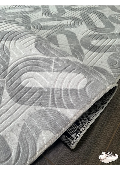 Konak Halı Modern Gri Soyut Desenli Emboss Premium Salon Halısı Saçaklı Gri