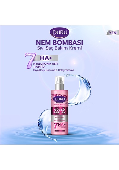 Nem Bombası 7 Li Hyaluronik Asit Ve Seramidli Güçlü Parlak Saç Bakım Spreyi 190 Ml