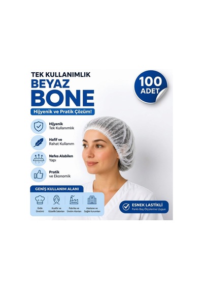 Miss Lady-2094 Cerrahi Ve Hijyen Ve Aşcı Kafa Bonesi 100 Adet Paket - 25'li Paket