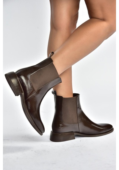 Fox Shoes V312367309 Kahverengi Alçak Topuklu Kadın Bot Kahverengi-suni Deri