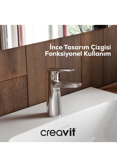 Creavit Bevel Lavabo Banyo Eviye Bataryası 3'lü Set BV1500-BV2500-BV8500 Krom