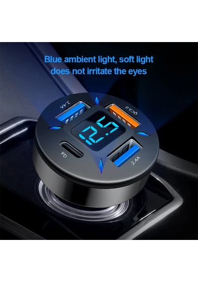 66w Araç Şarj Hızlı Şarj Çakmak Adaptörü 4-port Usb A + Usb C Hızlı Şarj Qc Pd 1pc Qc Pd 1pc