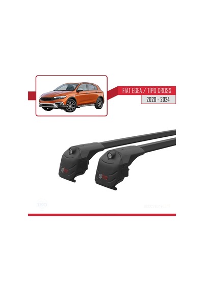 Fiat Egea Cross 2020 Ve Sonrası İle Uyumlu Ace-2 Ara Atkı Tavan Barı Siyah