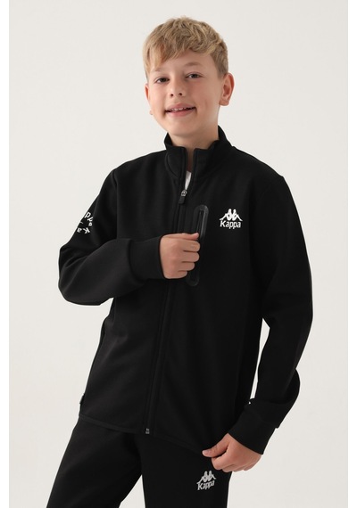 Kappa Siyah Fermuarlı Polar Erkek Çocuk Sweatshirt