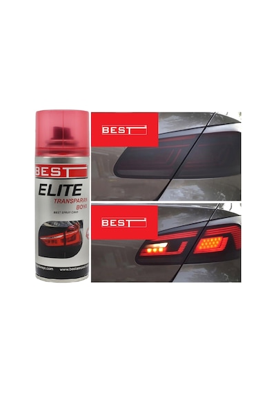 Best Elite Transparan Far Boyası 200 Ml Kırmızı 1434