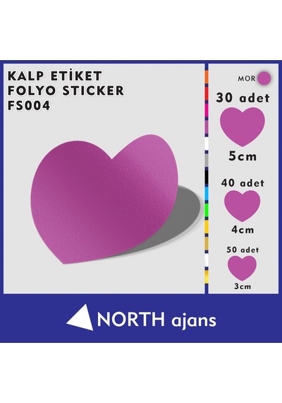 Kalp Folyo Duvar Sticklerı Mor