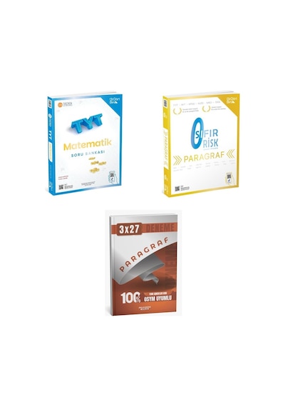 2027 2027 Tyt Üçdörtbeş Matematik Soru + Paragraf Sıfır Risk + Anla Kazan Paragraf Deneme 3'lü Set